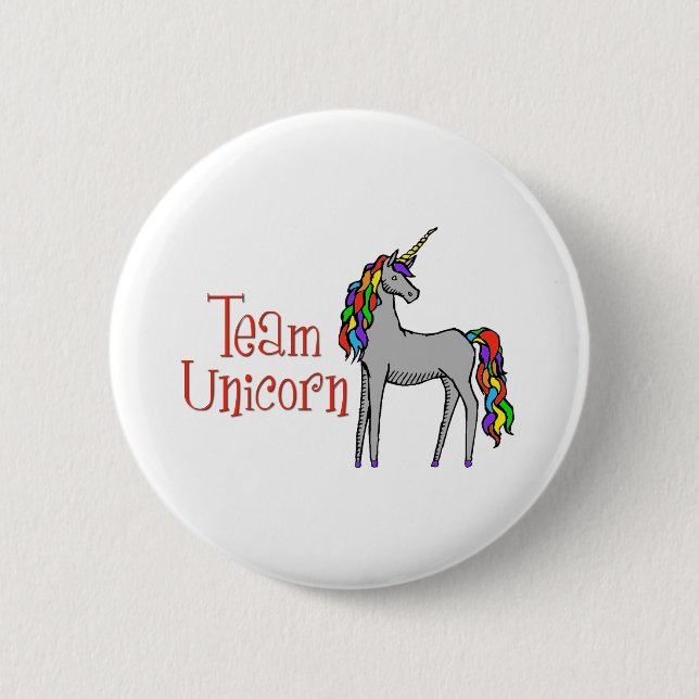 Team-Einhorn-Regenbogen Button (Vorderseite)