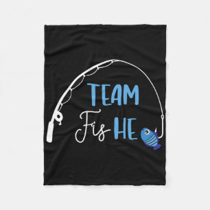 Team Fish Er-Shirt Angelparty zur Geschlechtsenthü Fleecedecke