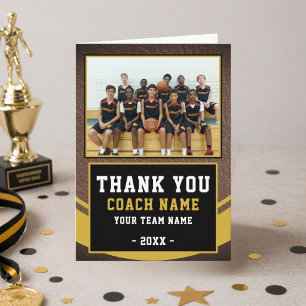 Team-Foto Basketball-Trainer Dankeskarte