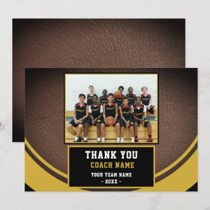 Team-Foto Basketball-Trainer Dankeskarte