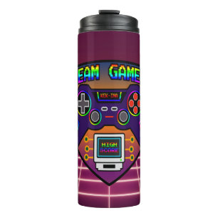 Team Gamer, Gamer-Flasche, Retro-Gaming-Controller Thermosbecher