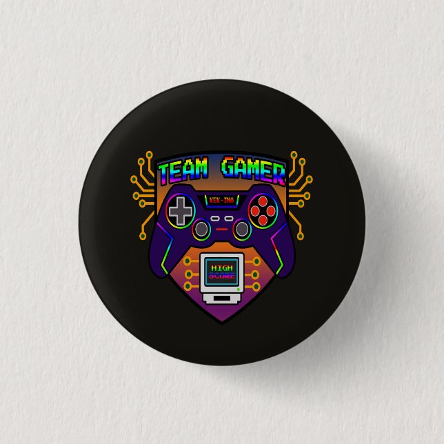 Team Gamer, Retro-Controller-Videospiel-Pin Button (Vorderseite)