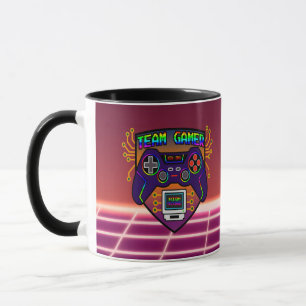 Team Gamer, , Retro-Hintergrund Videospiele Retro Tasse