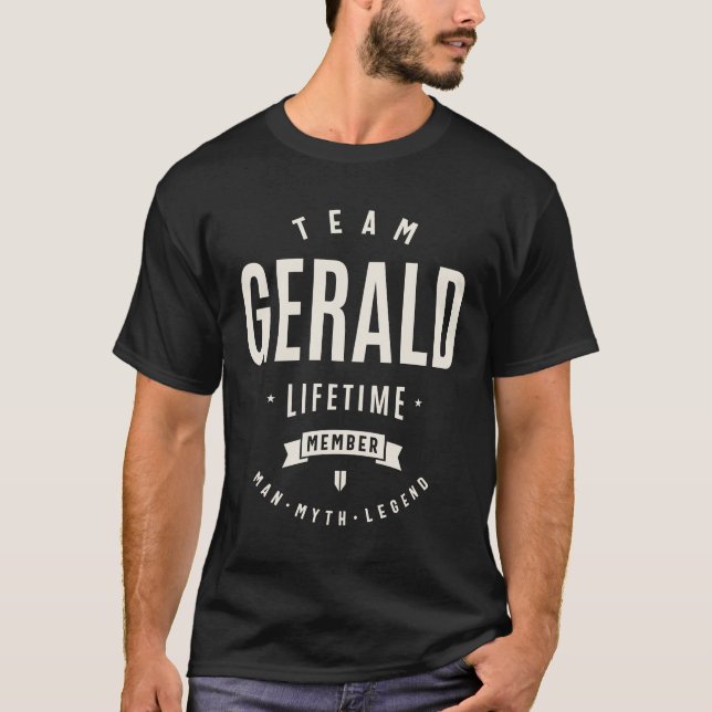 Team Gerald Lifetime Mitglied Name Gerald T-Shirt (Vorderseite)