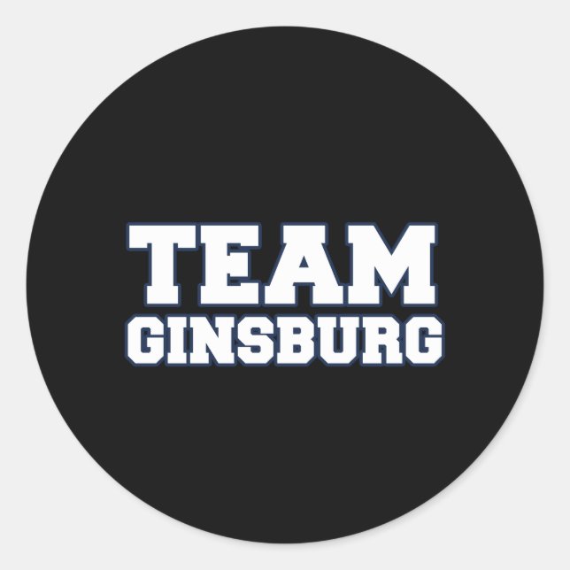TEAM GINSBURG RUNDER AUFKLEBER (Vorderseite)