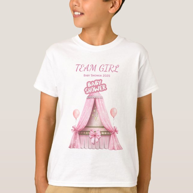 Team Girl Baby Shower 2025 Family Outfit T-Shirt (Vorderseite)