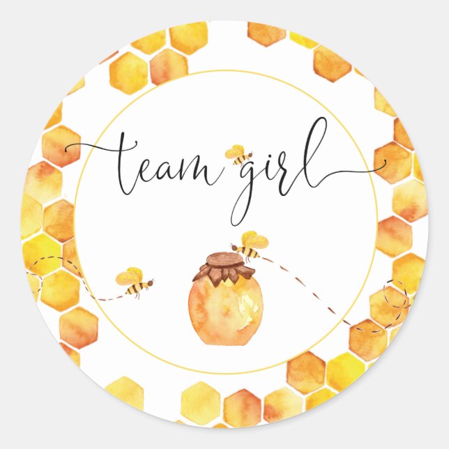 Team Girl Bee Thema Geschlecht Aufkleber (Vorderseite)