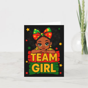 Team Girl Black Kids Gender Reveal Baby Ankündigun Karte