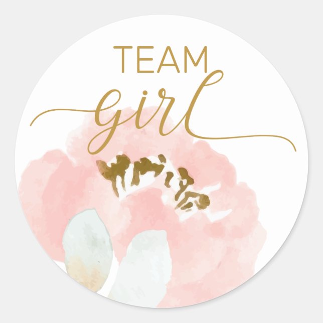 Team Girl Gender enthüllt Party Aufkleber (Vorderseite)