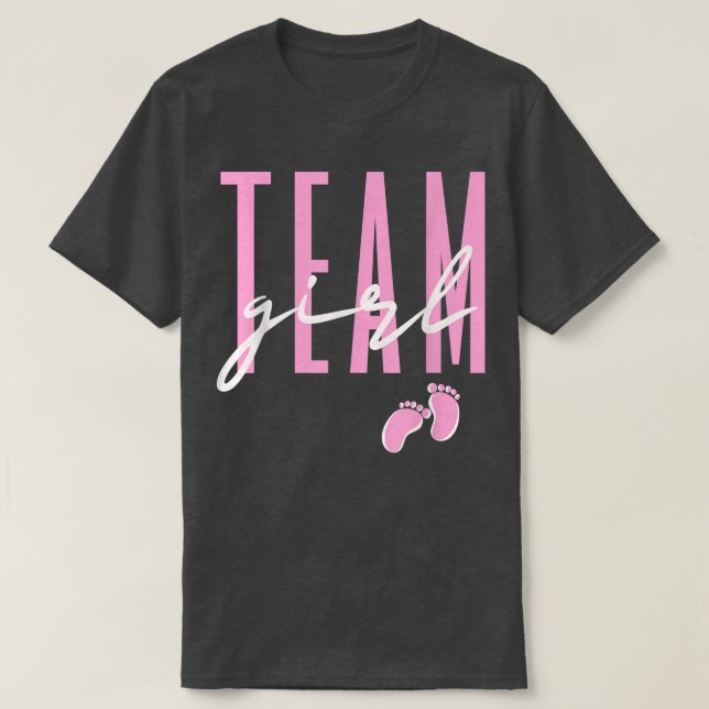Team Girl Gender Reveal Baby Shower Pink oder Blue T-Shirt (Design vorne)