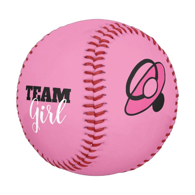 Team Girl Gender Reveal Baseball (Schrägansicht)