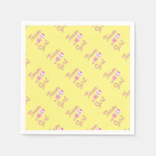 Team Girl Gender Reveal Party Gear Serviette