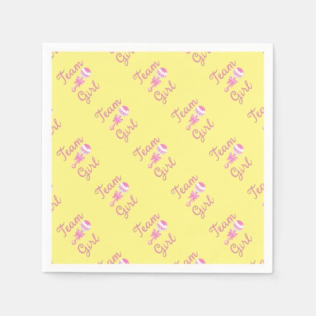 Team Girl Gender Reveal Party Gear Serviette (Vorderseite)