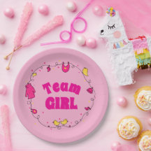 Team Girl Gender Reveal Party Teller