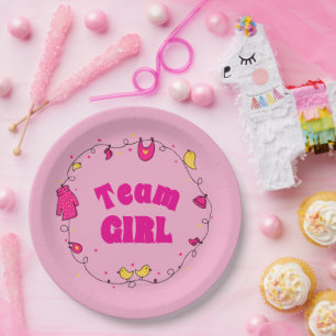 Team Girl Gender Reveal Party Teller
