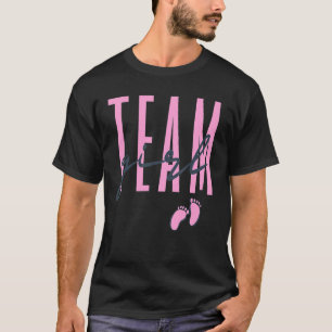 Team Girl Gender zeigen Baby-Dusche pink oder blau T-Shirt