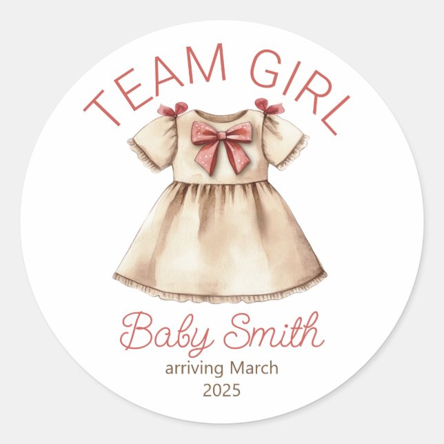 Team Girl Genre révéler bébé autocollant Noël (Devant)