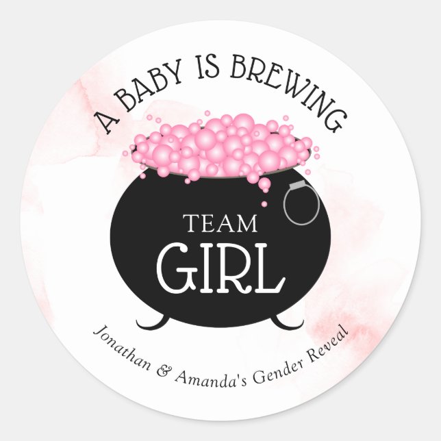 Team Girl Halloween Baby brütet Geschlechtsverkehr Runder Aufkleber (Vorderseite)