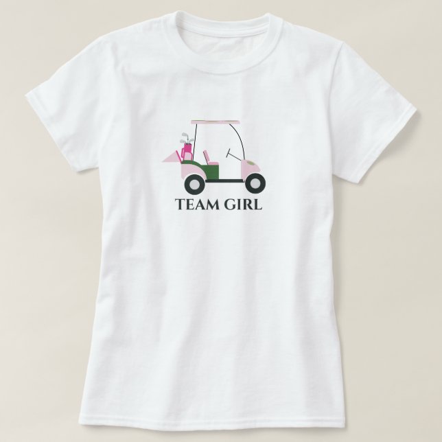 Team Girl Modern Golf Baby Gender Reveal Par-tee T-Shirt (Design vorne)