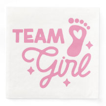 Team Girl Niedlich Girl Babyduschpapier Napkin