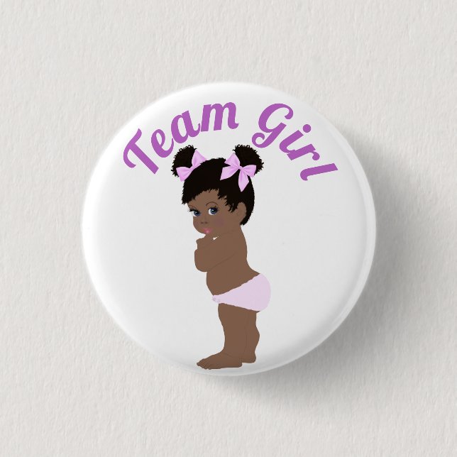 "Team Girl"-Niedliche Studie zum Geschlecht von Kl Button (Vorderseite)