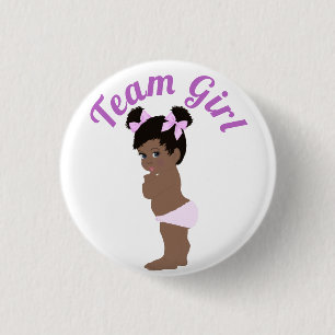 "Team Girl"-Niedliche Studie zum Geschlecht von Kl Button