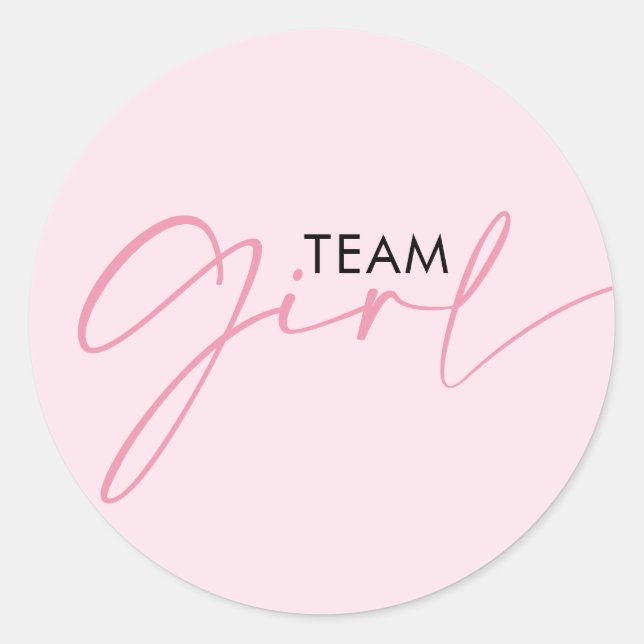 Team Girl Pink Gender-Enthüllung Abstimmung Runder Aufkleber (Vorderseite)