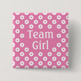 "Team Girl" Pink Polka Dot Geschlecht Vorhersage Button