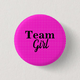 Team Girl Pink Polka Dots Baby Shootknopf Button
