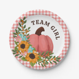 Team Girl Sunflowers Kleine Pumpkin Gender Reveal Pappteller