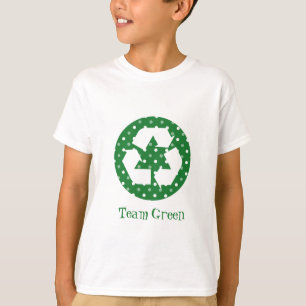 Team Green Kid's Polka Dot Recycle T-Shirts