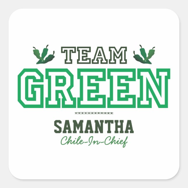 TEAM GREEN Mitglied Quadratischer Aufkleber (Vorderseite)