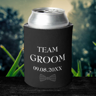 Team Groom Black Elegant Individuelle Name Geschen Dosenkühler
