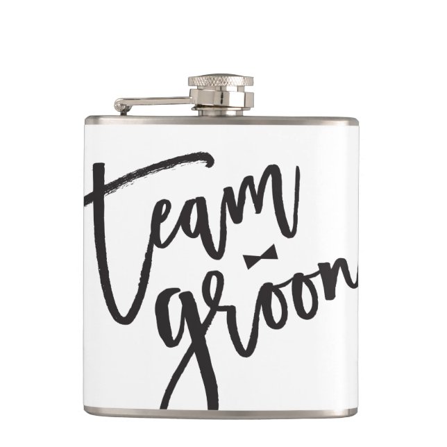 Team Groom Bow Krawatte Bachelor Party Hochzeitsfl Flachmann (Vorderseite)
