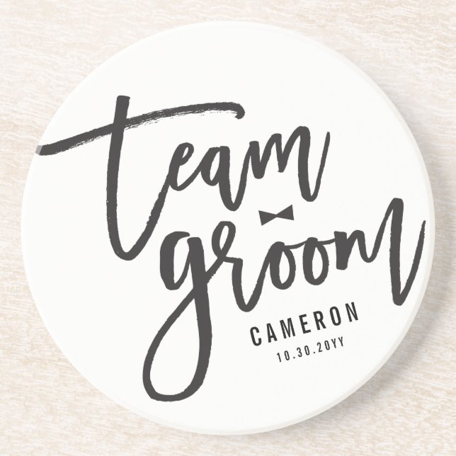 Team Groom Bow Tie Bachelor Party Wedding Custom Getränkeuntersetzer (Vorne)