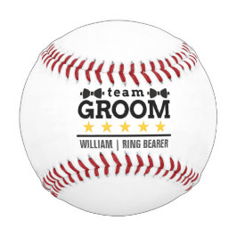 Team Groom Custom Wedding Baseball