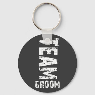 Team Groom Extra großer Grunge Text Schlüsselanhänger