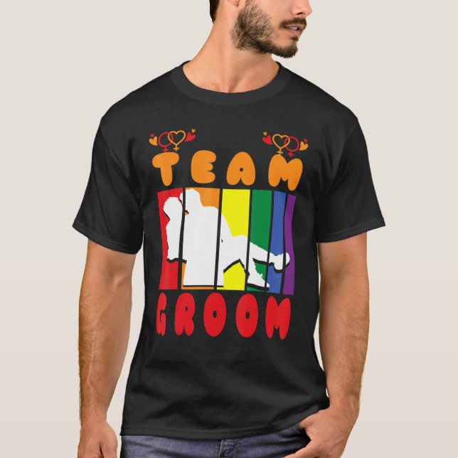 Team Groom Husband Crew same gender love T-Shirt (Vorderseite)
