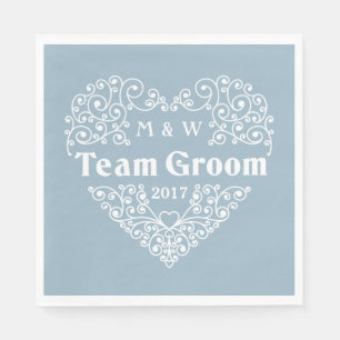Team Groom kundenspezifische Monogramme und Papier Serviette