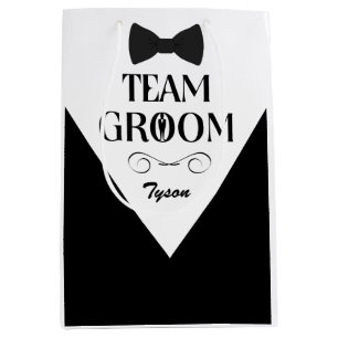 Team Groom - Kundenspezifische Trauzeugen geben Fl Mittlere Geschenktüte