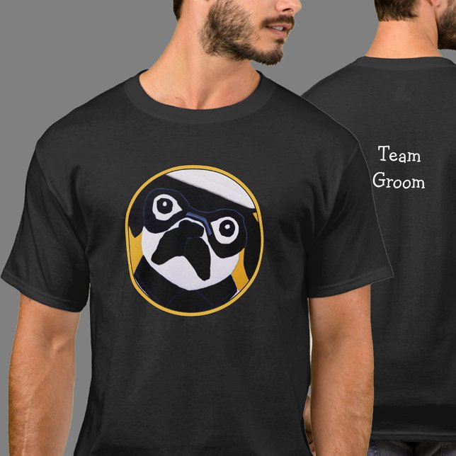 Team Groom Men Mops Bachelor Party Gefallen Idee T-Shirt (Von Creator hochgeladen)