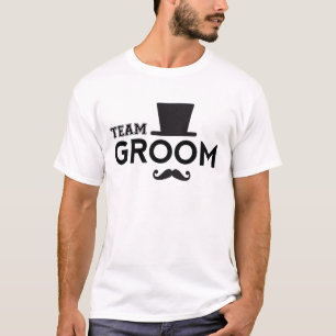 Team Groom mit Hut und Schnurrbart T-Shirt