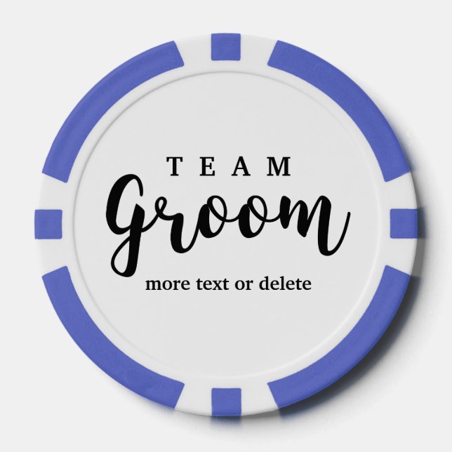 Team Groom Moderne Gastgeschenke Hochzeiten für Tr Pokerchips (Vorderseite)