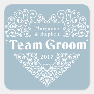 Team Groom noms personnalisés et autocollants de m