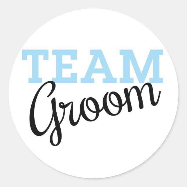 Team Groom Script Runder Aufkleber (Vorderseite)