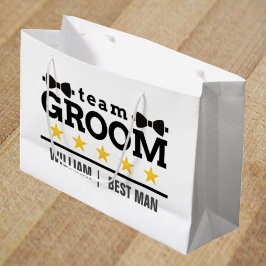 Team Groom | TRAUZEUGE | Bachelor | SCHWARZ-WEISS Große Geschenktüte