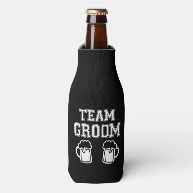 Team Groom Trauzeugen lustige Flasche cooler Flaschenkühler (Flaschenvorderseite)