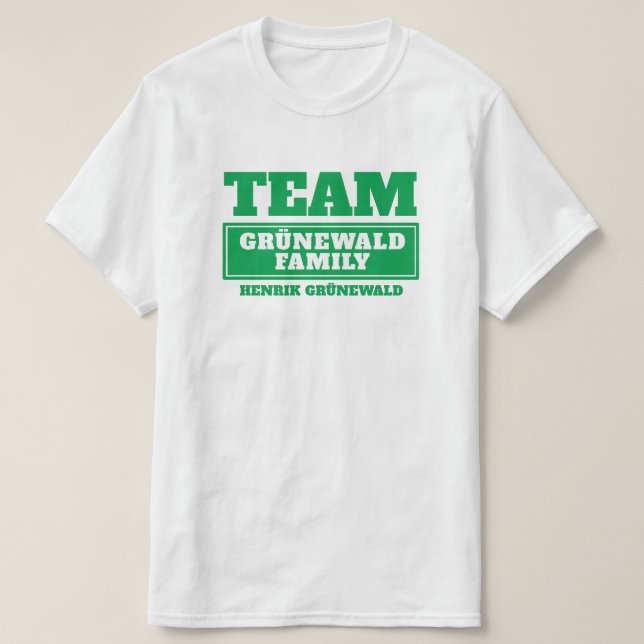 Team grün personalisierte Familie oder Gruppe T -  T-Shirt (Design vorne)