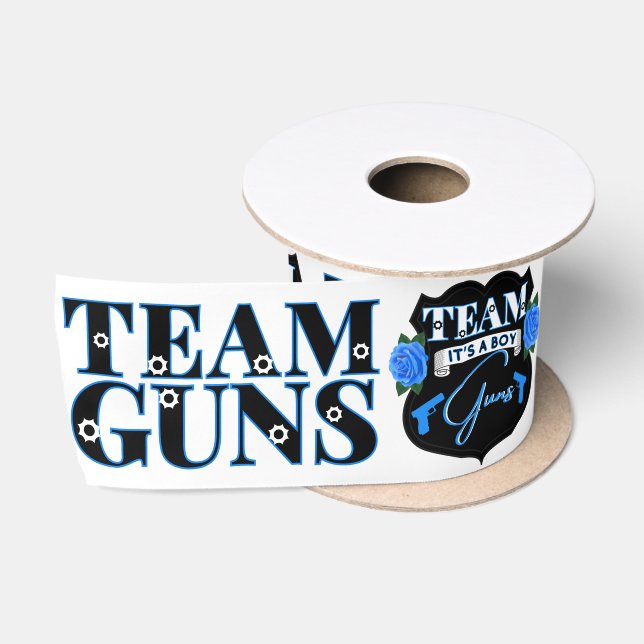 Team Guns Team Boy Guns and Rose Kinderdusche Satinband (Spule)