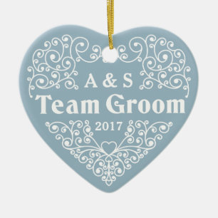 Team Gürtel kundenspezifische Monogramme und Datum Keramik Ornament